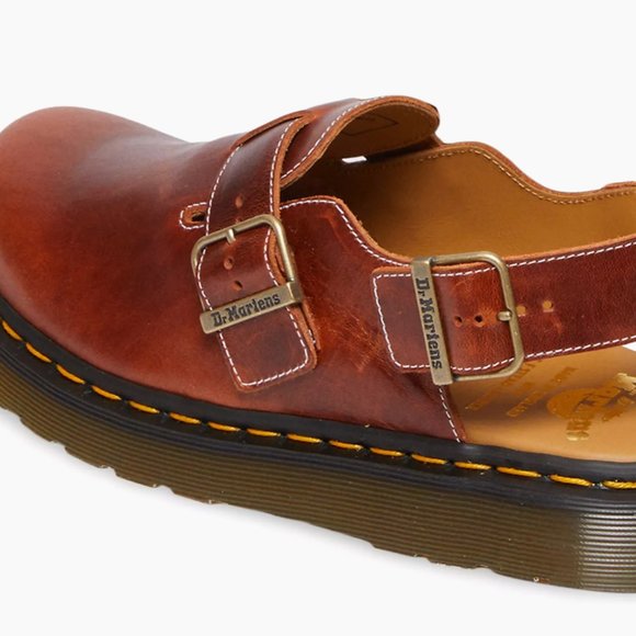 Handcrafted/Made in England Dr. Martens Jorge Leather Mules in Heritage Tan main image 4